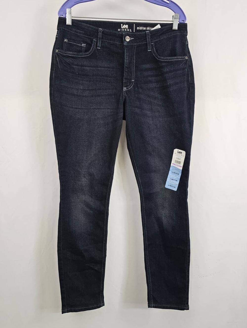 NWT Lee Riders Women's Regular Fit Mid Rise Skinny Jeans, Sz 14